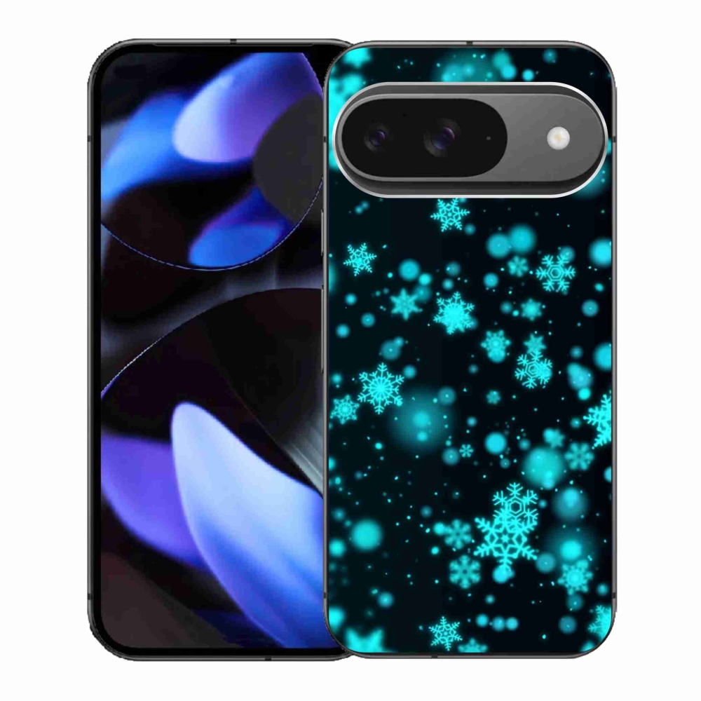 Gelový kryt mmCase na Google Pixel 9/9 Pro - sněhové vločky 1