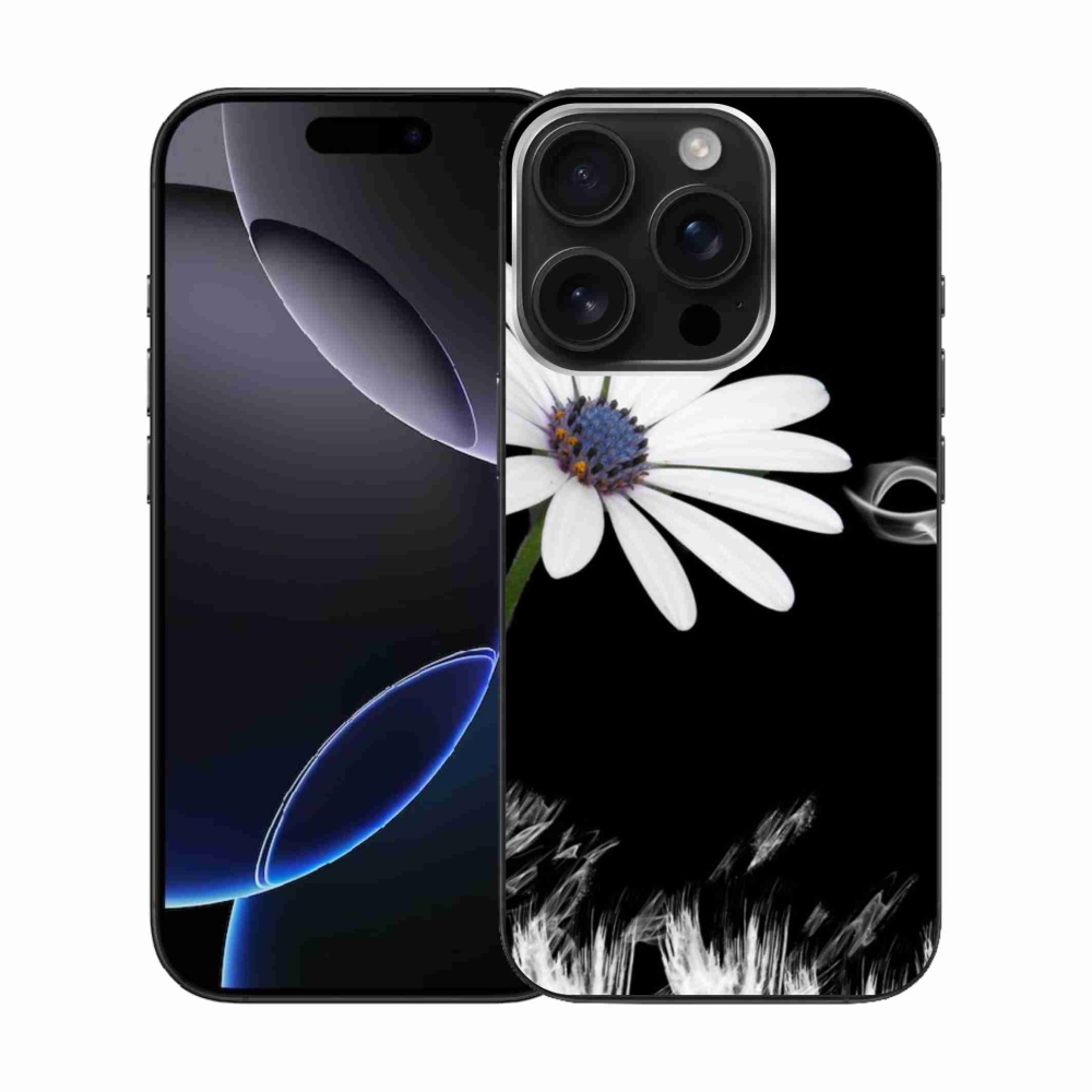 Gelový kryt mmCase na iPhone 16 Pro - bílá květina