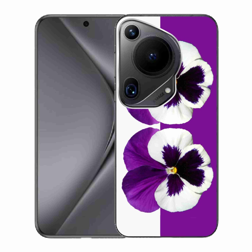 Gelový kryt mmCase na Huawei Pura 70 Ultra - fialovobílý květ
