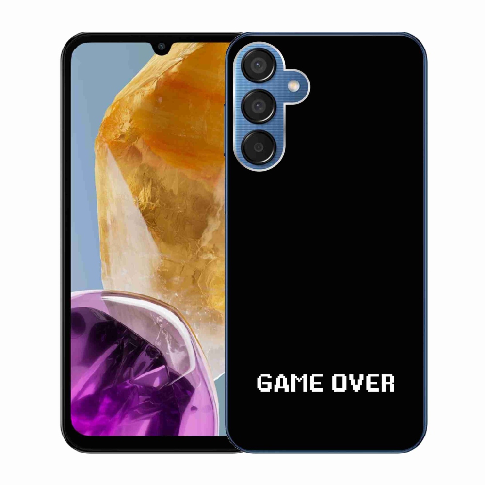 Gelový kryt mmCase na Samsung Galaxy M15 5G - game over černé pozadí