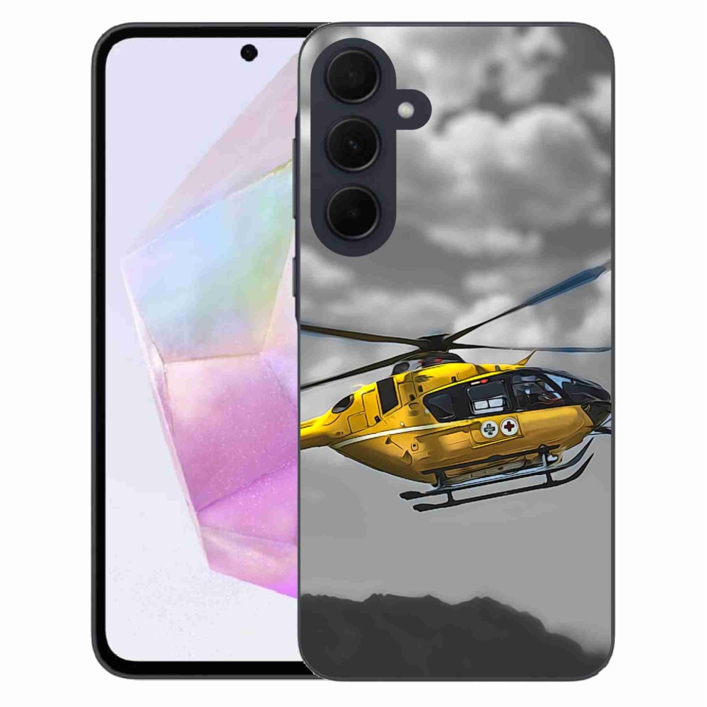Gelový kryt mmCase na Samsung Galaxy A35 5G - žlutá helikoptéra