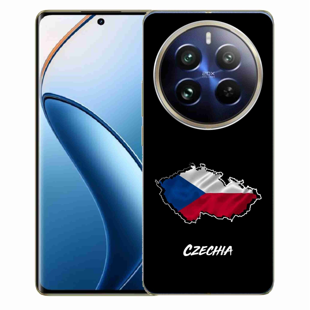 Gelový kryt mmCase na Realme 12 Pro 5G/12 Pro+ 5G - Czechia černé pozadí