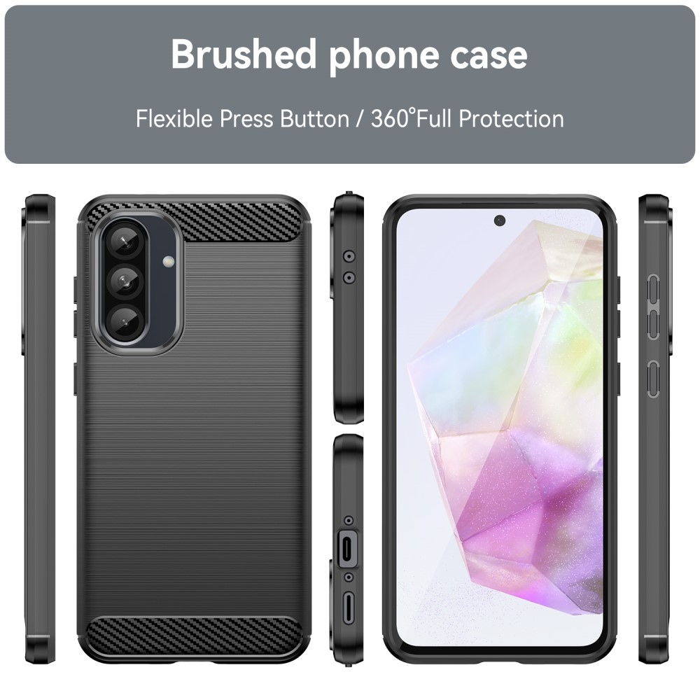 Carbon odolný gelový obal na Samsung Galaxy A36 5G/A56 5G - černý
