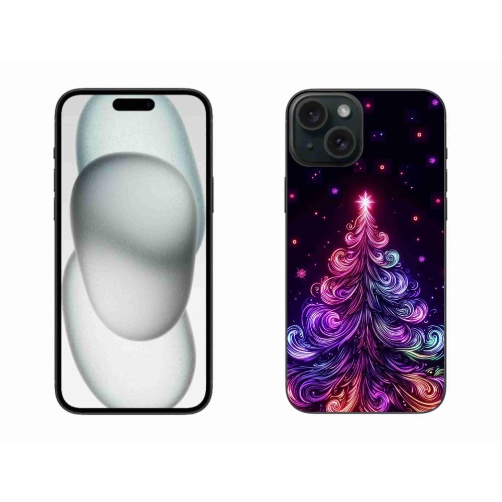 Gelový kryt mmCase na iPhone 15 Plus - neonový vánoční stromek 1