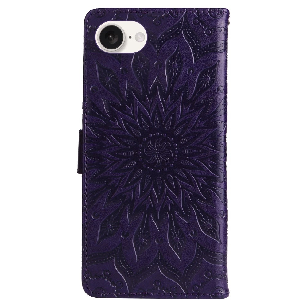 Sunflower knížkové pouzdro na iPhone 16e - tmavěfialové
