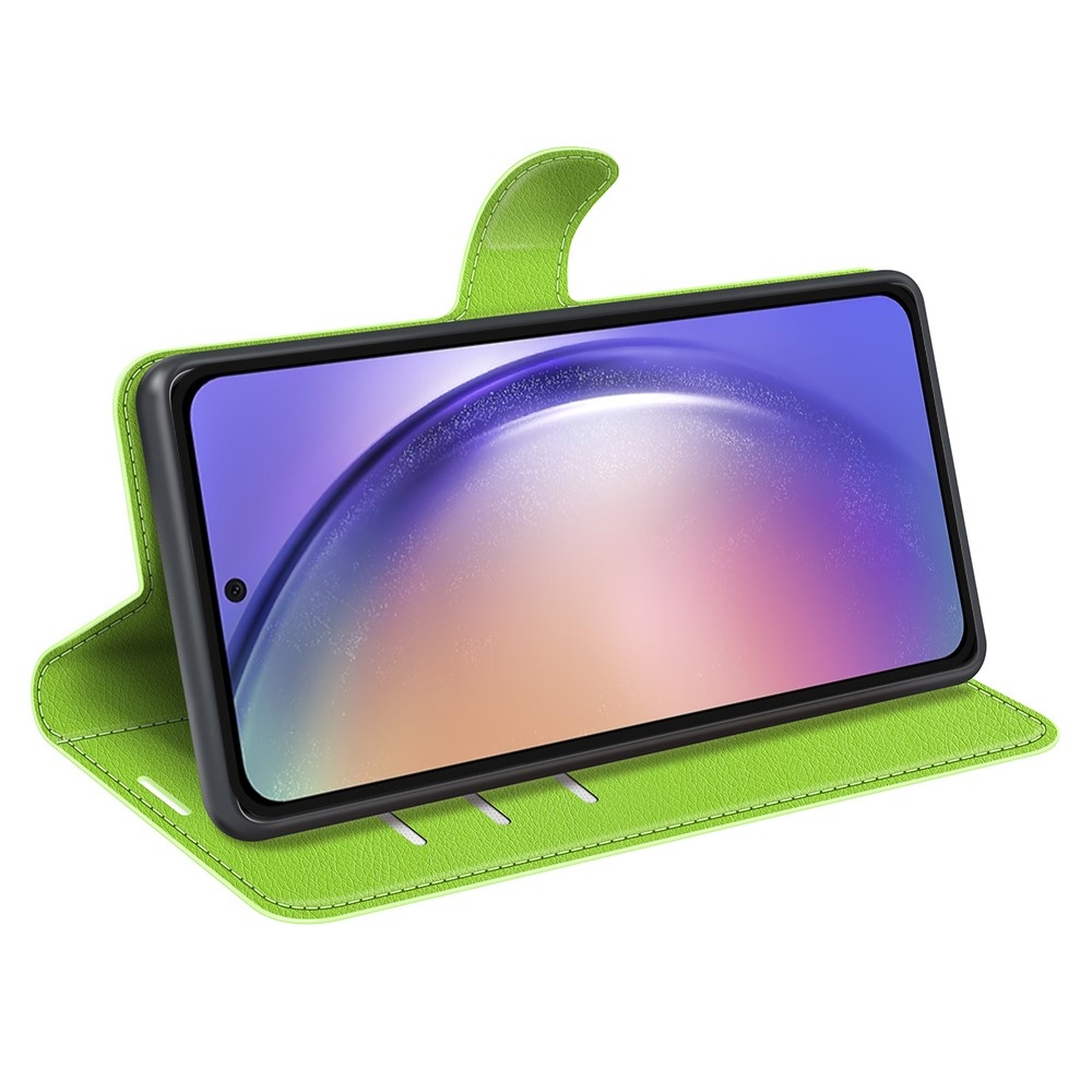 Litchi knížkové pouzdro na Samsung Galaxy A55 5G - zelené