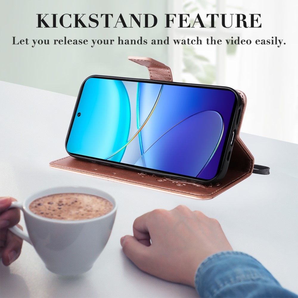 Big Butterfly knížkové pouzdro na Vivo V40 SE 4G/5G - růžovozlaté