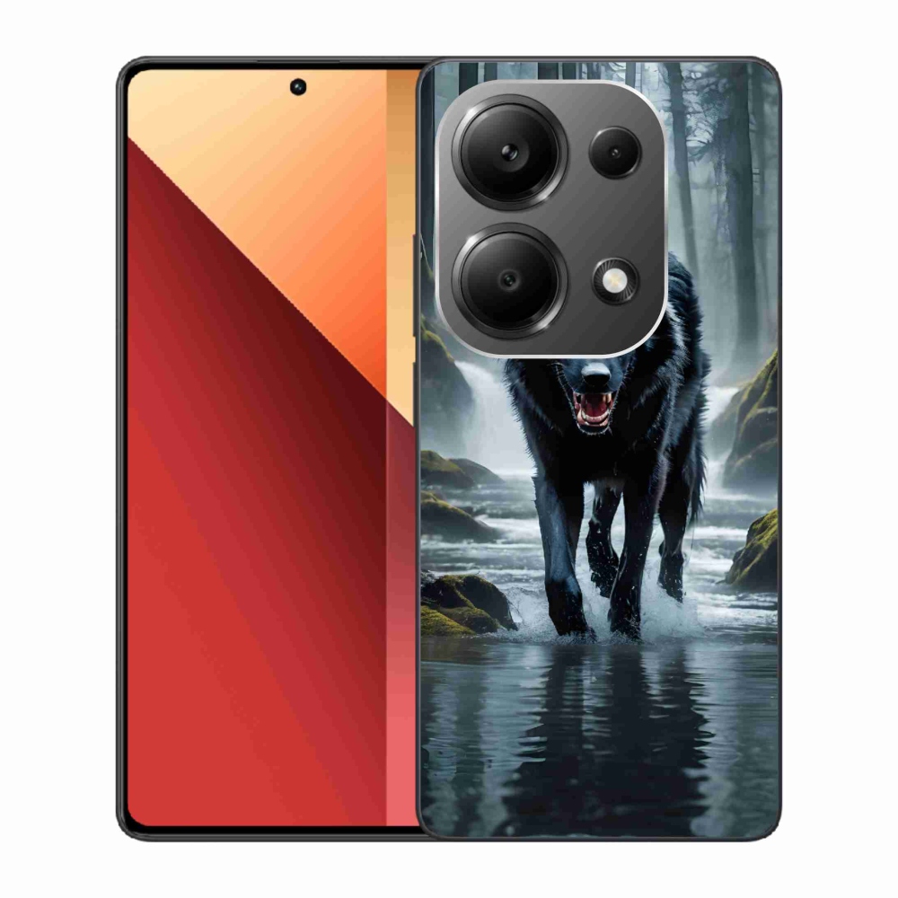 Gelový kryt mmCase na Xiaomi Redmi Note 13 Pro 4G/Poco M6 Pro - černý vlk