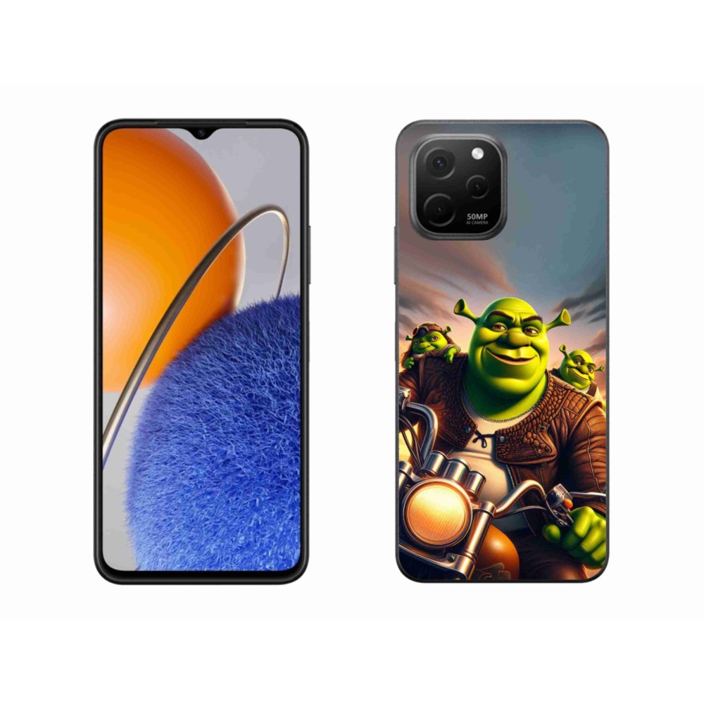Gelový kryt mmCase na Huawei Nova Y61 - shrek na motorce