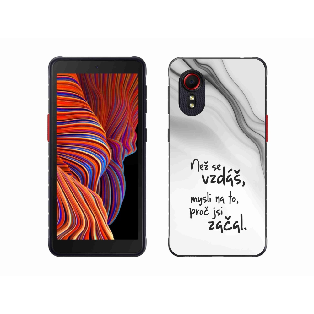 Gelový kryt mmCase na Samsung Galaxy Xcover 5 - citát 2 bílé pozadí