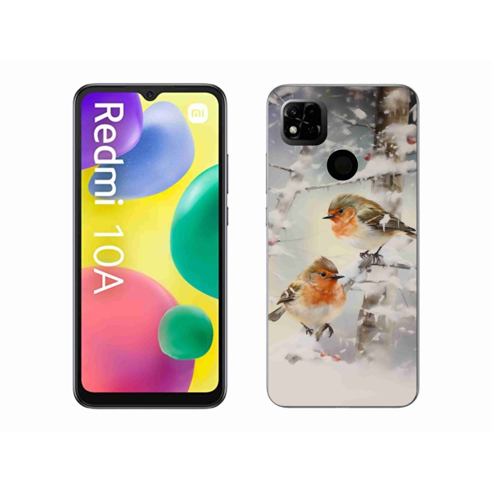 Gelový kryt mmCase na Xiaomi Redmi 10A - ptáčci v zimě