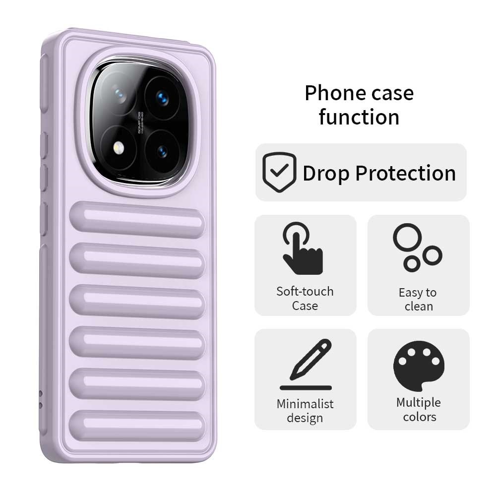 Stripe odolný kryt na Xiaomi Redmi Note 14 Pro+ 5G - fialový