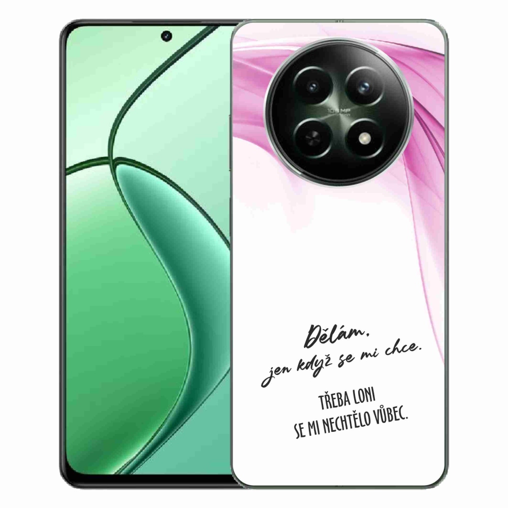Gelový kryt mmCase na Realme 12 5G/12x 5G - vtipný text 12 bílé pozadí