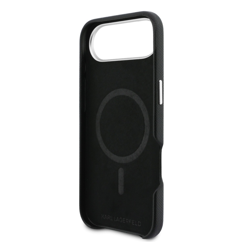 Karl Lagerfeld PU Karl and Choupette Heads Pins MagSafe Zadní Kryt pro iPhone Air Black