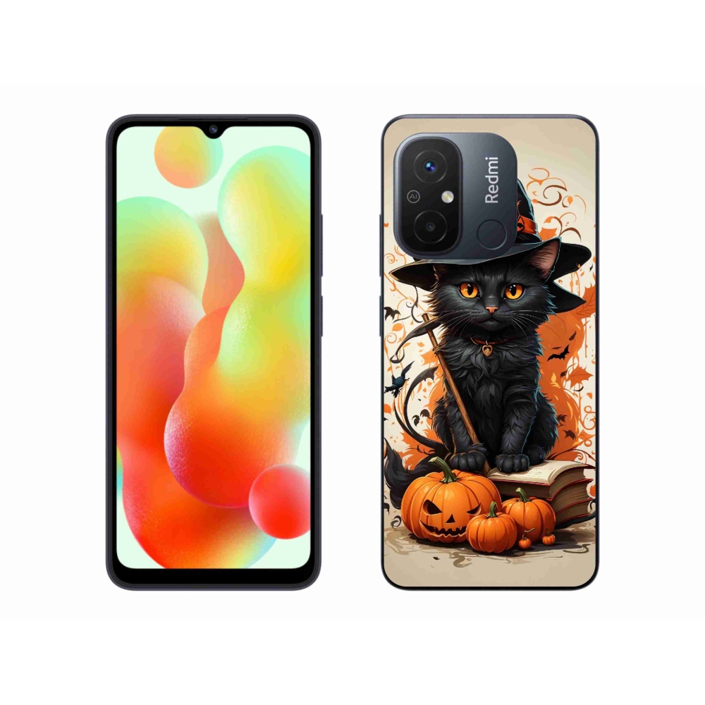 Gelový kryt mmCase na Xiaomi Redmi 12C - kocour čaroděj