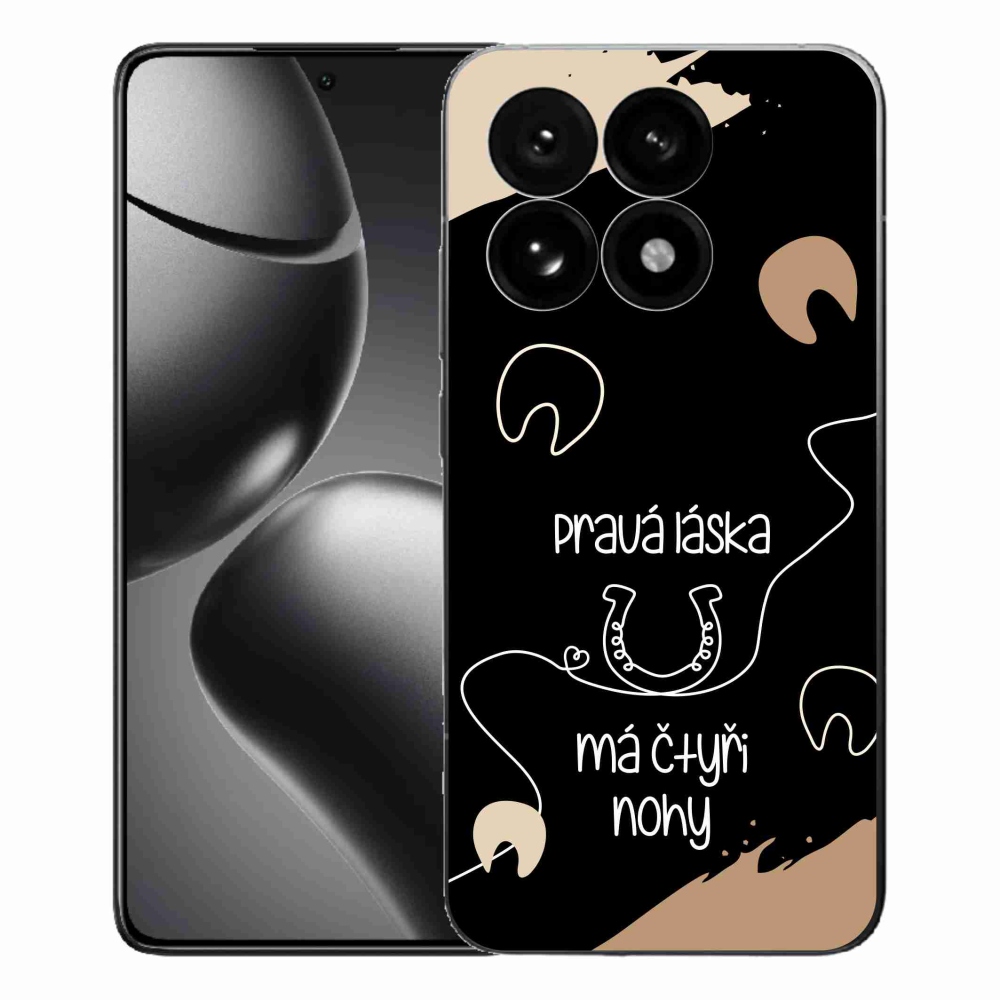 Gelový kryt mmCase na Xiaomi 15T - koňský motiv černé pozadí