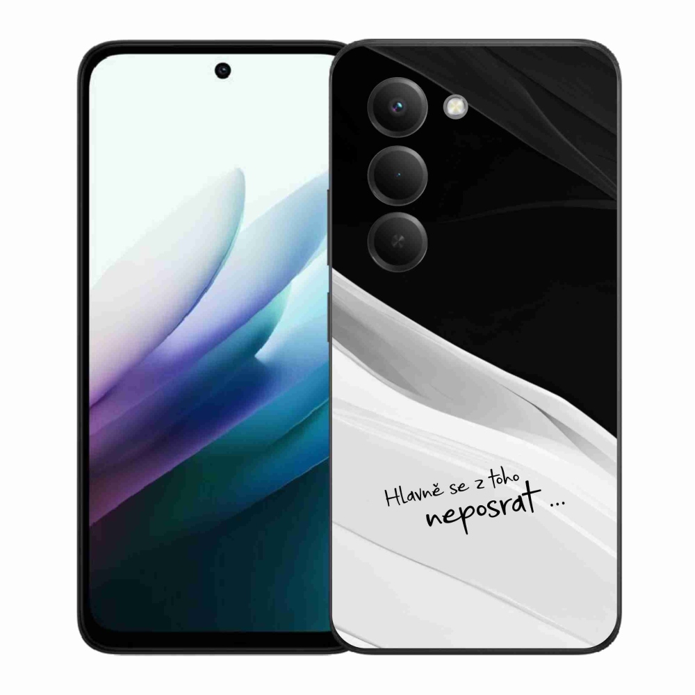 Gelový kryt mmCase na Xiaomi Redmi 15 4G/5G (171mm) - vtipný text 13 bíločerné pozadí