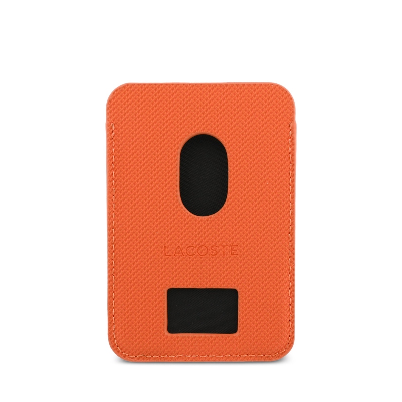 Lacoste PU Iconic Petit Pique MagSafe Peněženka Orange