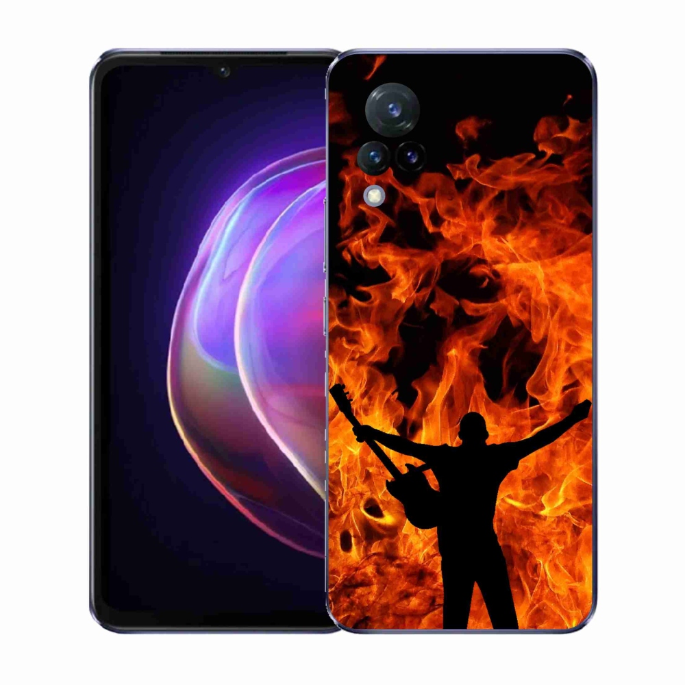 Gelový kryt mmCase na Vivo V21 4G/5G - muzikant a oheň