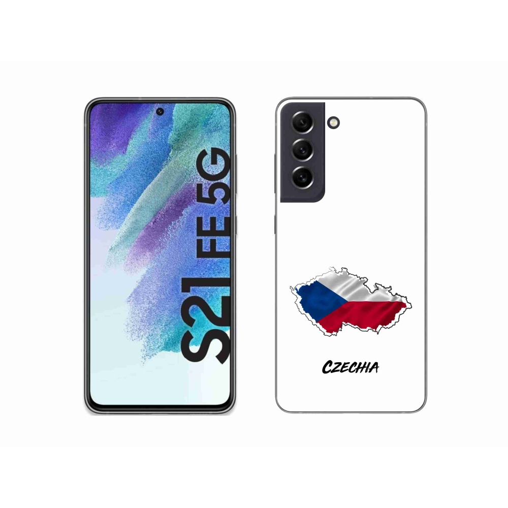 Gelový kryt mmCase na Samsung Galaxy S21 FE 5G - Czechia bílé pozadí