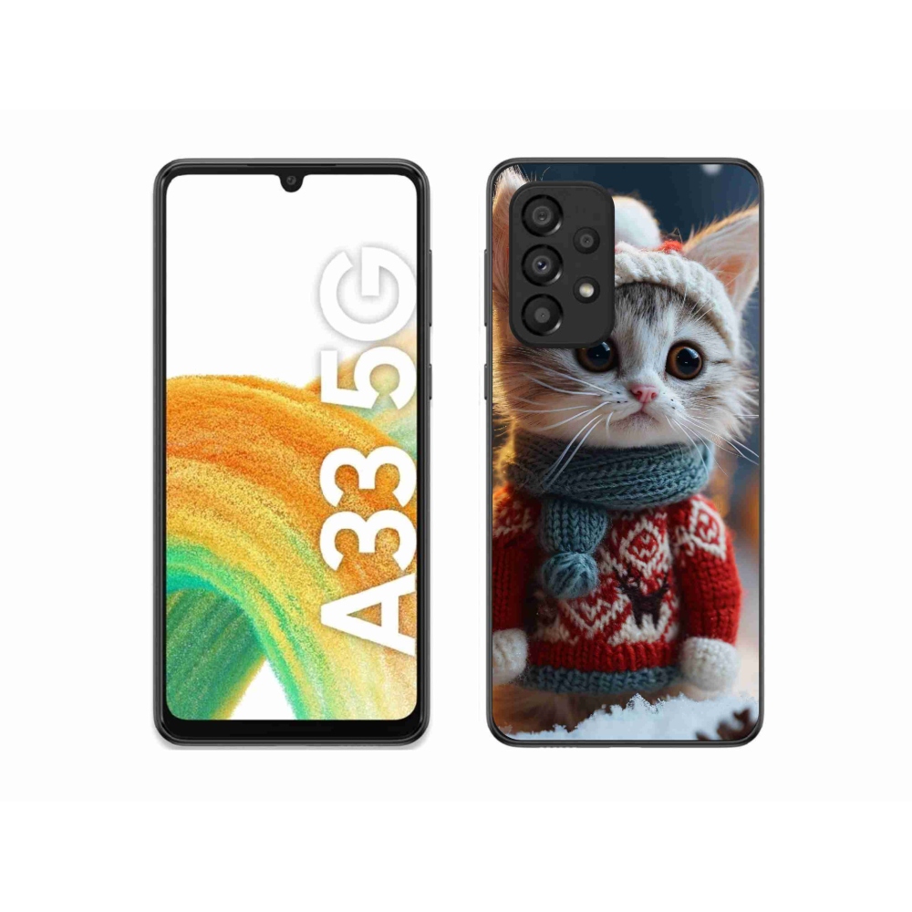 Gelový kryt mmCase na Samsung Galaxy A33 5G - kotě ve svetru
