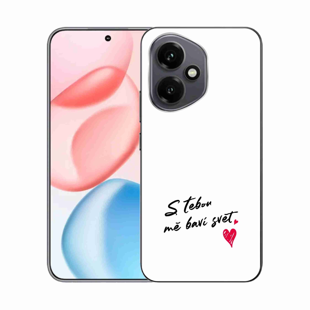 Gelový kryt mmCase na Honor 400 - zamilovaný text 1 bílé pozadí