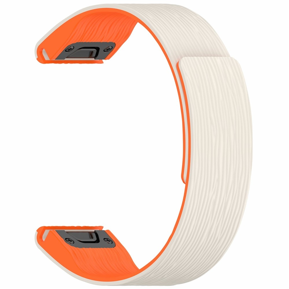 Pins silikonový řemínek na Garmin Fenix 8 Pro 47mm/Fenix 8 47mm - béžový/oranžový