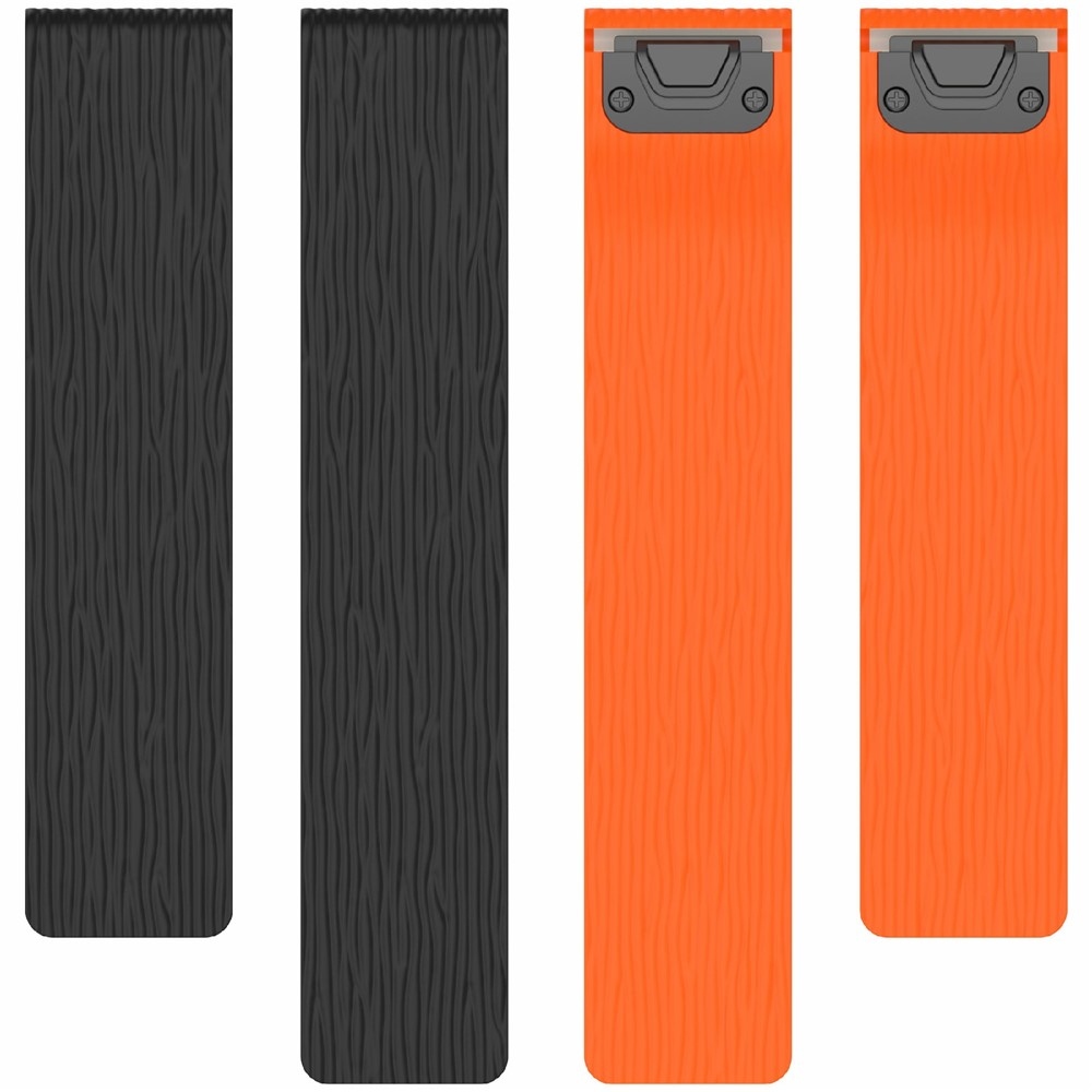 Pins silikonový řemínek na Garmin Fenix 8 Pro 47mm/Fenix 8 47mm - černý/oranžový