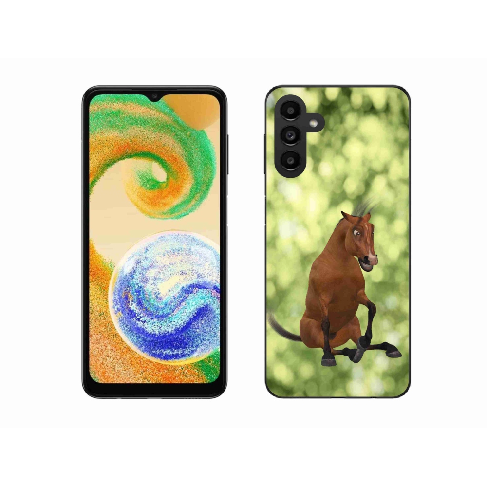 Gelový kryt mmCase na Samsung Galaxy A04s (164.7x76.7x9.1mm) - hnědý kreslený kůň 1