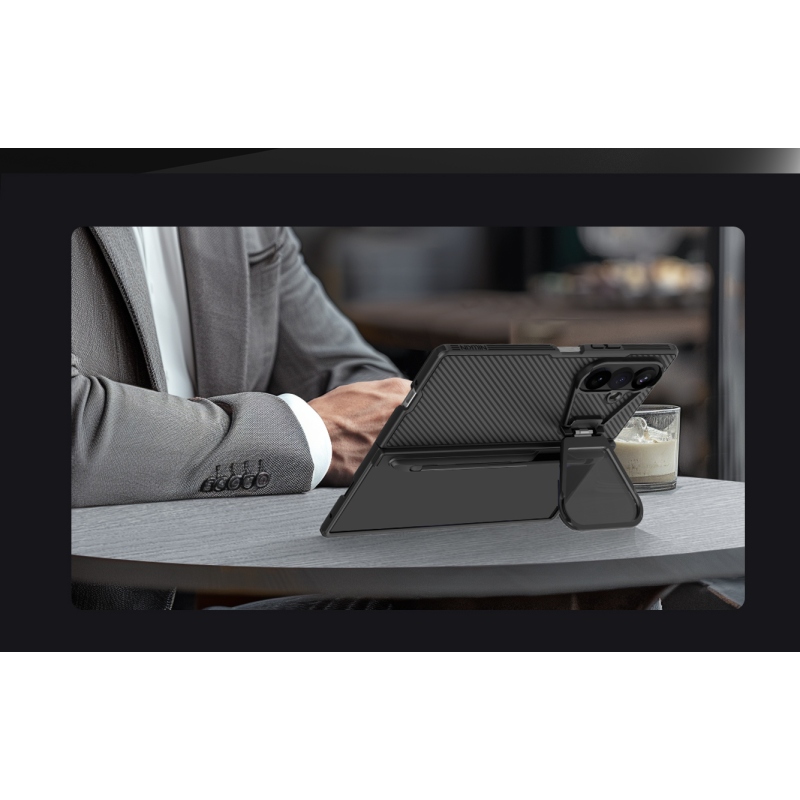 Nillkin CamShield Prop Magnetic Pen Slot (Transparent Lens) Zadní Kryt pro Samsung Galaxy Z Fold 8 Ultra Black