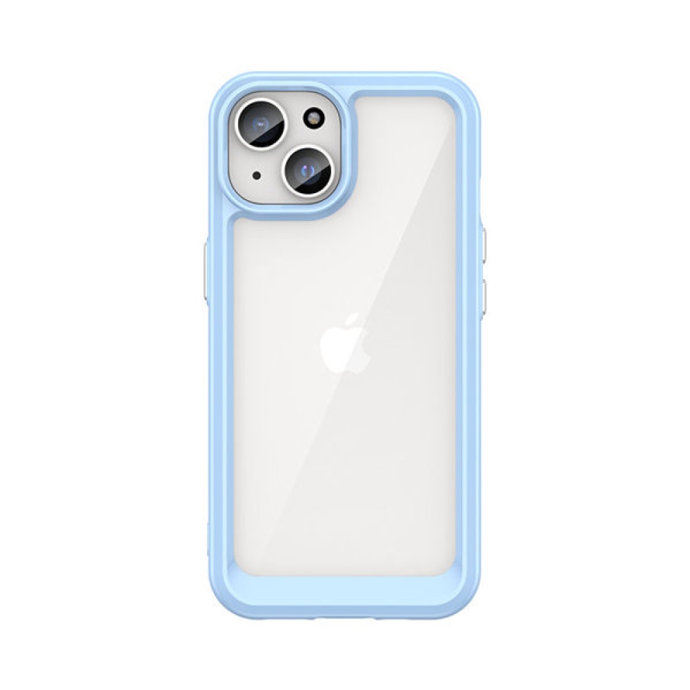 Gelový obal s pevnými zády na iPhone 15 - modrý