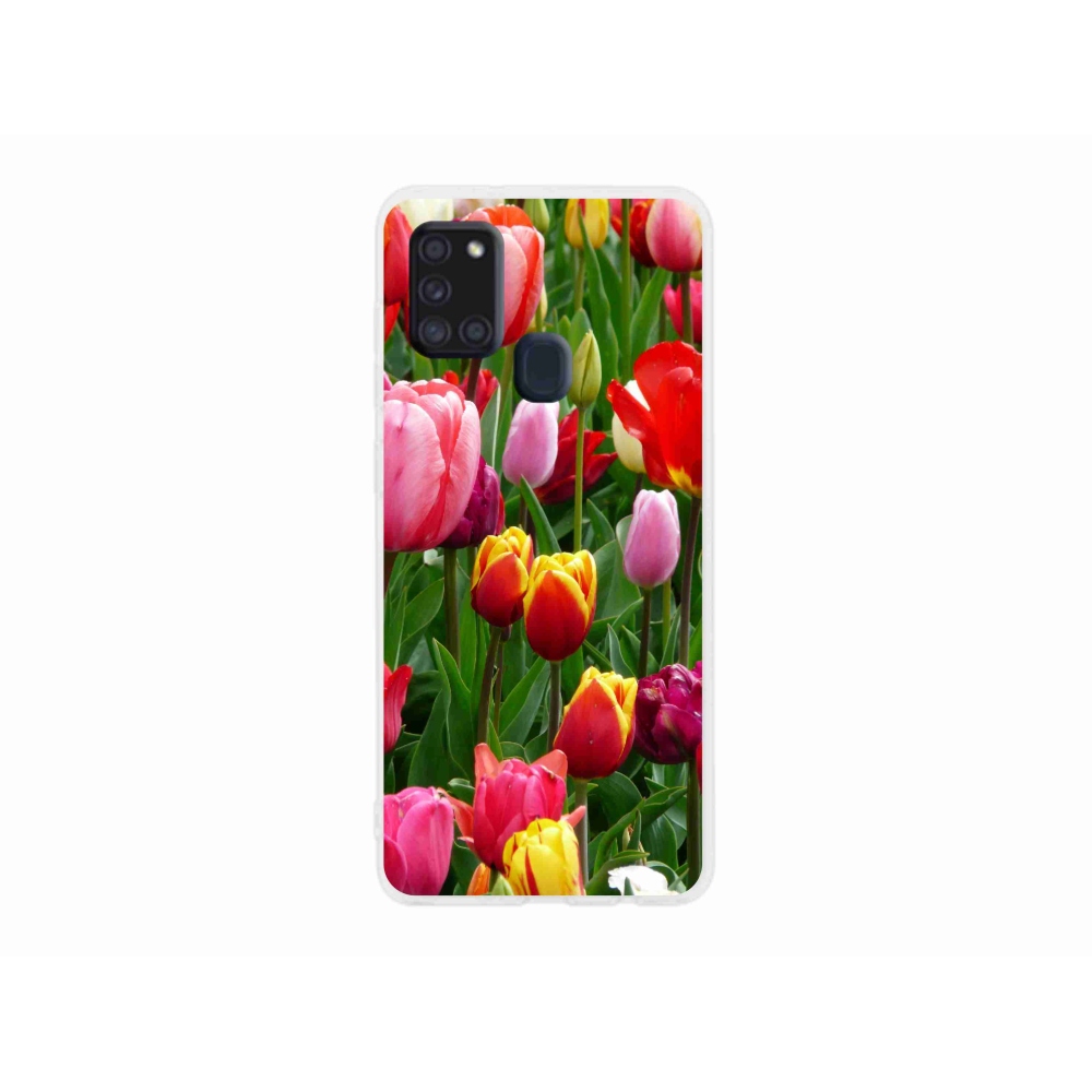 Gelový kryt mmCase na Samsung Galaxy A21s - tulipány