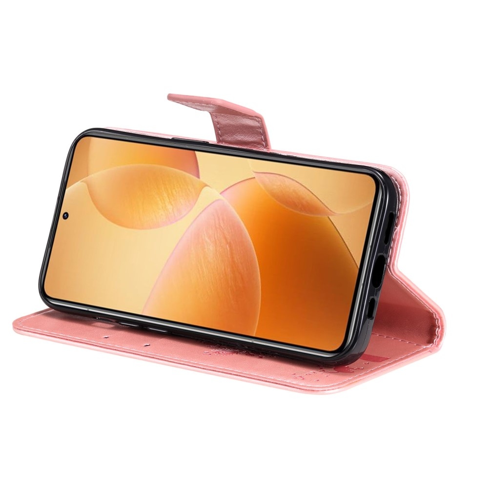 Trees knížkové pouzdro na Xiaomi 14T Pro - růžovozlaté