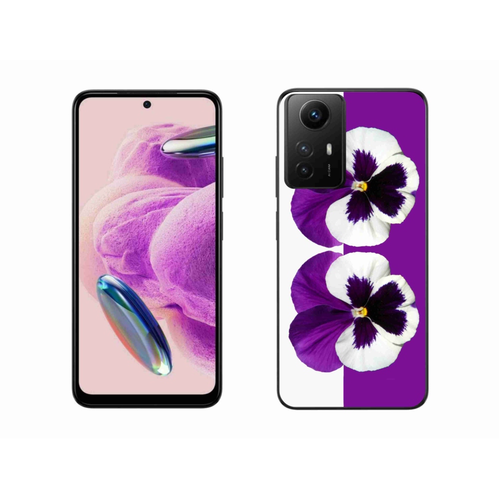 Gelový kryt mmCase na Xiaomi Redmi Note 12S - fialovobílý květ