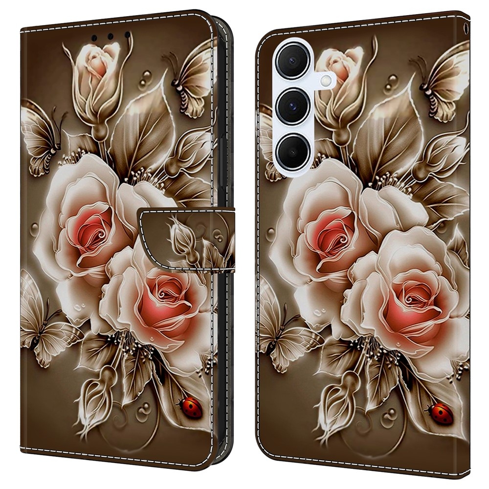 Firmly knížkové pouzdro na Samsung Galaxy A17 5G/A26 5G - hnědé růže