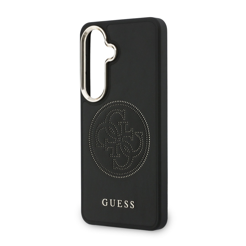 Guess PU Perforated 4G Logo Magnetic Zadní Kryt pro Samsung Galaxy S26 Black