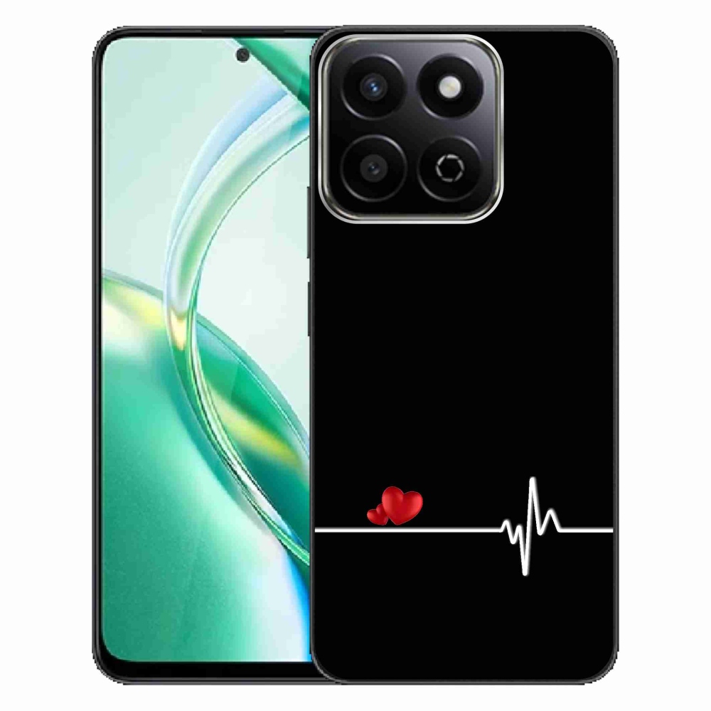 Gelový kryt mmCase na Honor 200 Smart 5G - srdce a tep černé pozadí