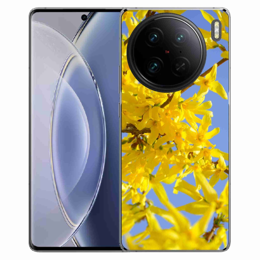 Gelový kryt mmCase na Vivo X90 Pro - žluté květy