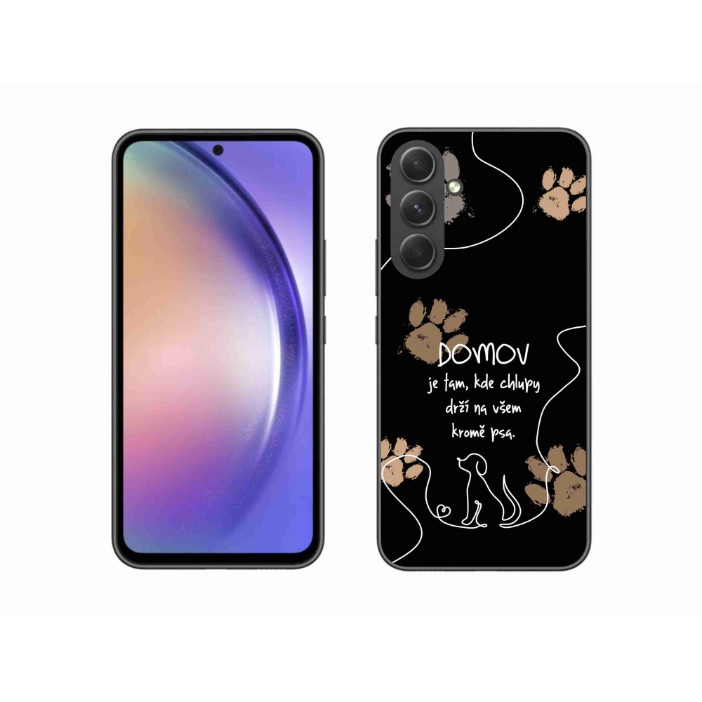 Gelový kryt mmCase na Samsung Galaxy A54 5G - psí motiv černé pozadí