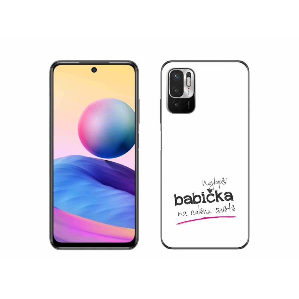 Gelový kryt mmCase na Xiaomi Redmi Note 10 5G - nejlepší babička 4 bílé pozadí