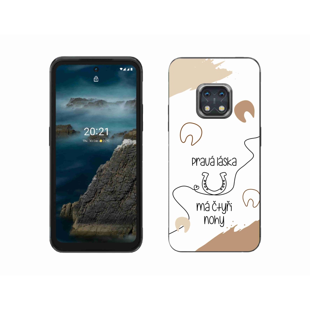 Gelový kryt mmCase na Nokia XR20 - koňský motiv bílé pozadí