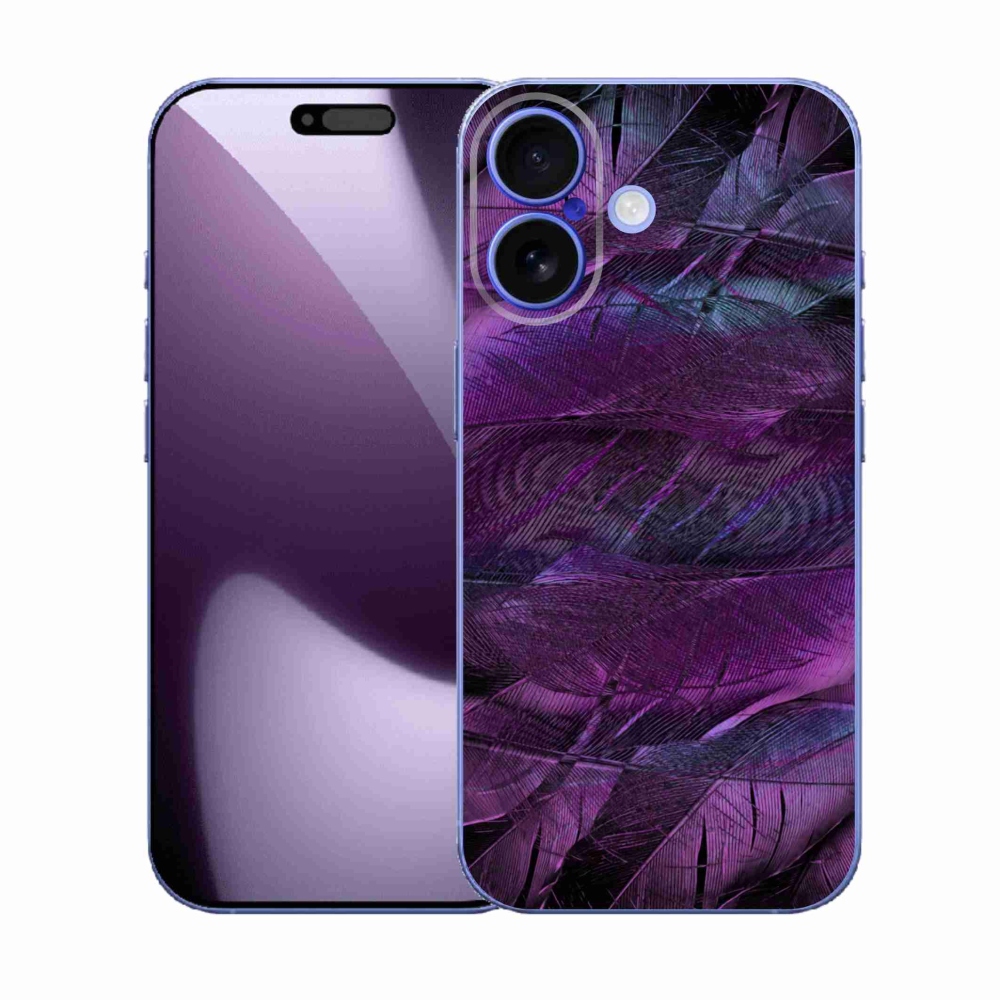 Gelový kryt mmCase na iPhone 17 - fialová pírka