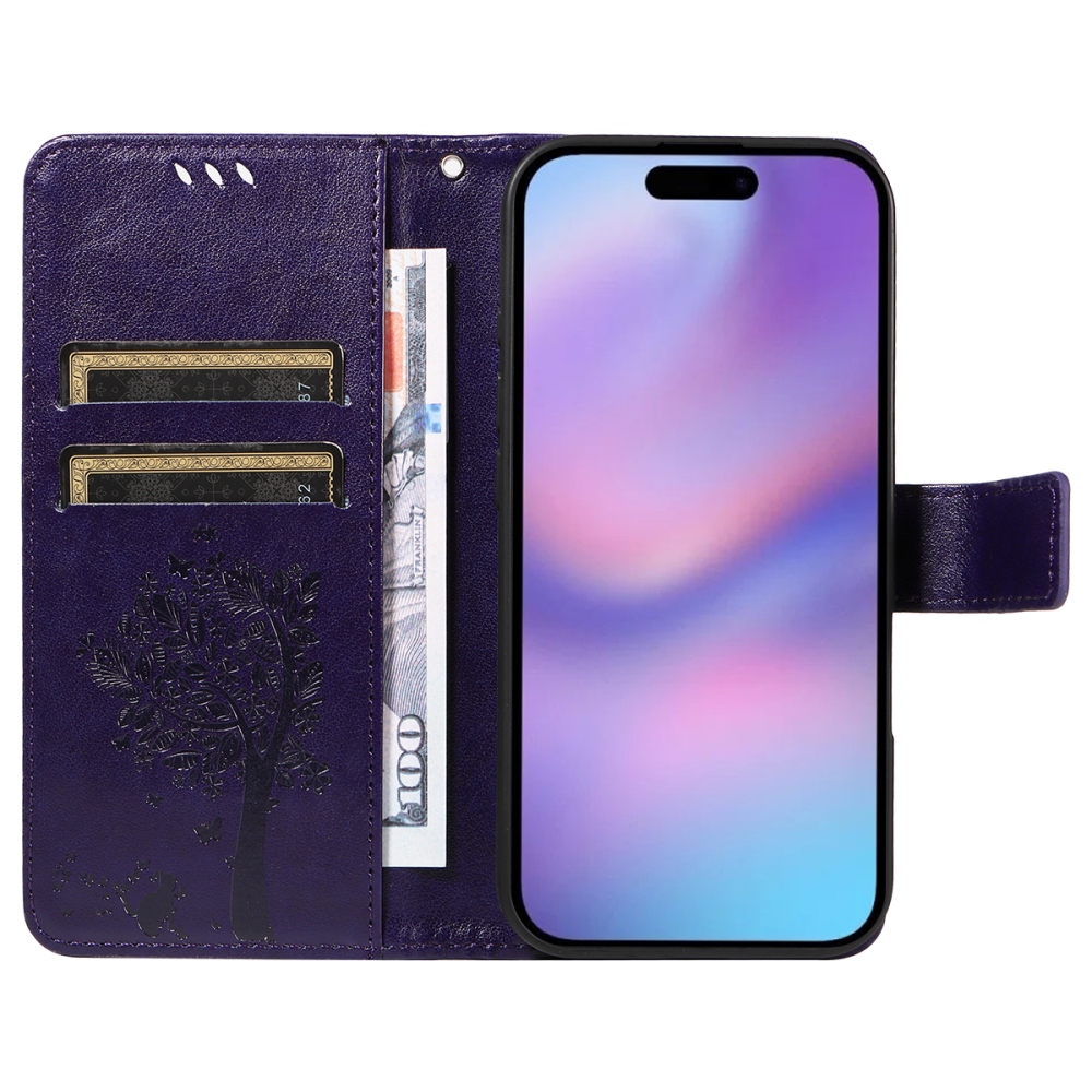Trees knížkové pouzdro na iPhone 17 - tmavěfialové