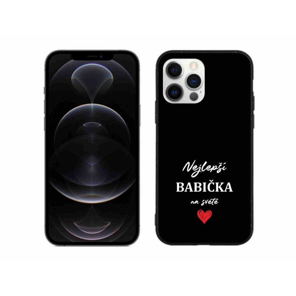 Gelový kryt mmCase na iPhone 12 Pro Max - nejlepší babička 1 černé pozadí