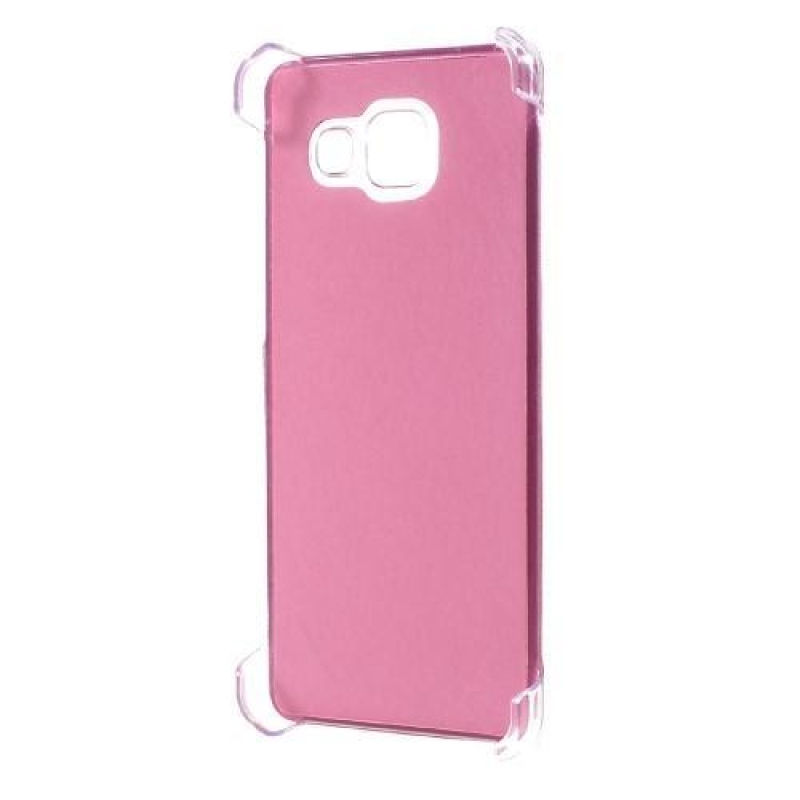 Plastový obal s koženkovým plátem na Samsung Galaxy A3 (2016) - růžový