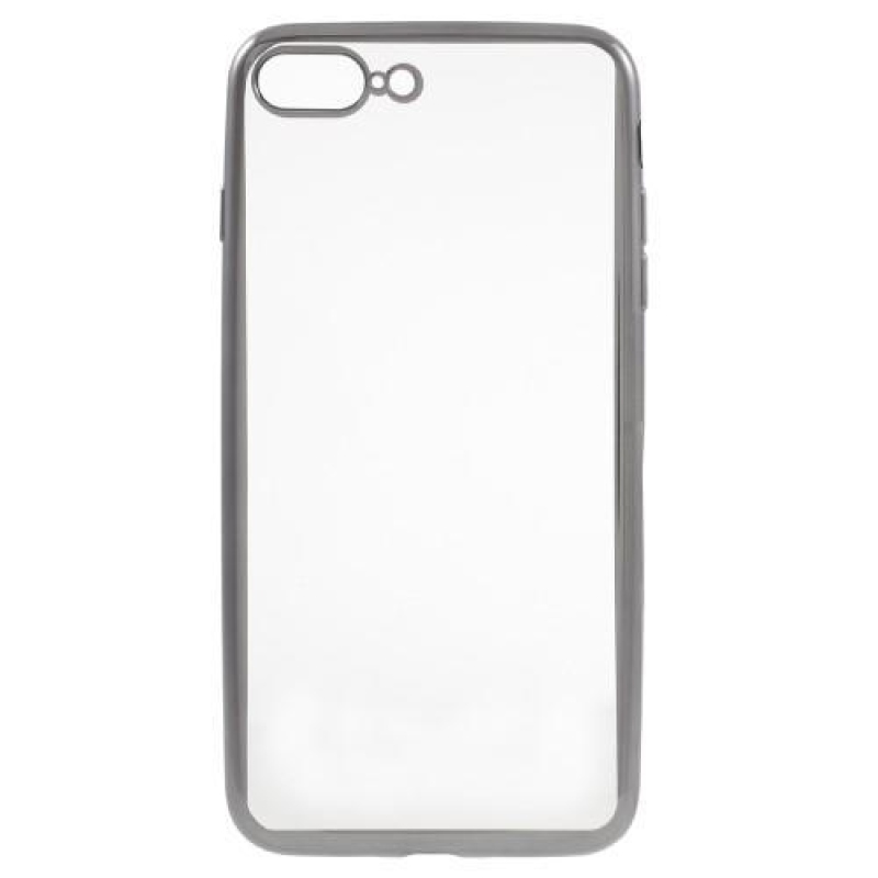 Plate gelový obal s kontrastním rámováním na iPhone 7 Plus a 8 Plus - šedý