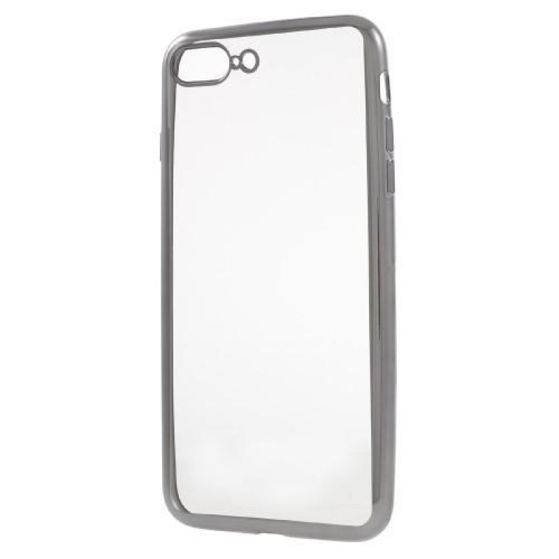 Plate gelový obal s kontrastním rámováním na iPhone 7 Plus a 8 Plus - šedý