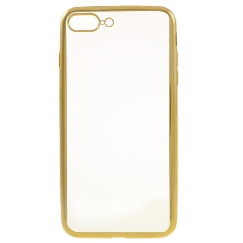 Plate gelový obal s kontrastním rámováním na iPhone 7 Plus a 8 Plus - zlatý
