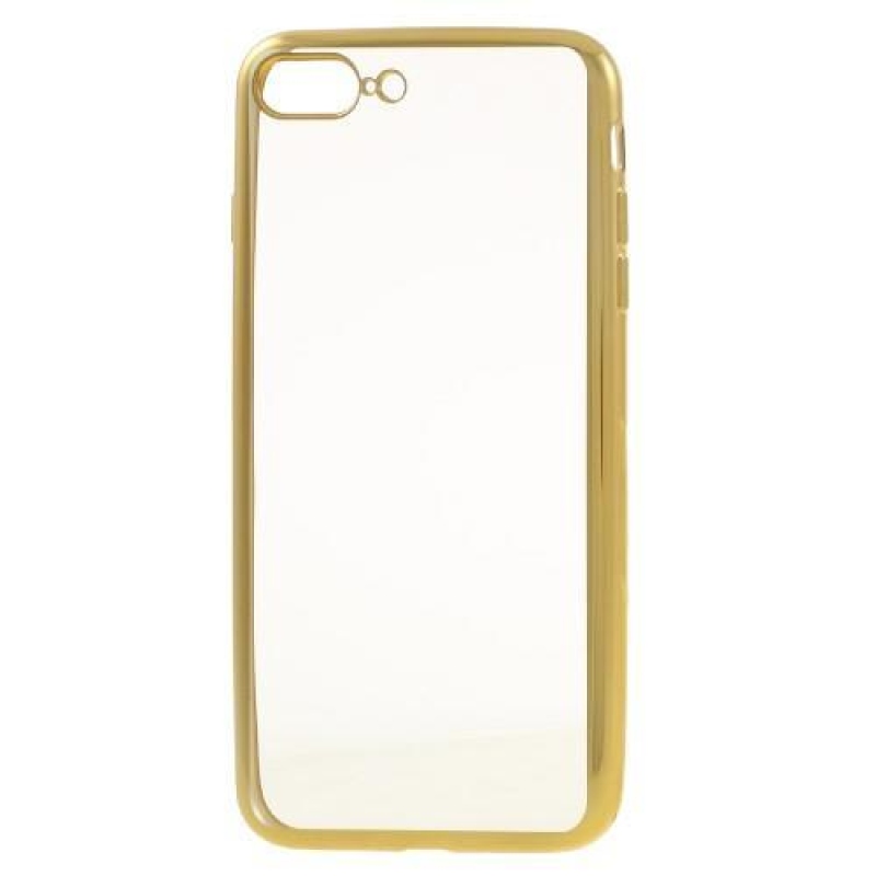 Plate gelový obal s kontrastním rámováním na iPhone 7 Plus a 8 Plus - zlatý
