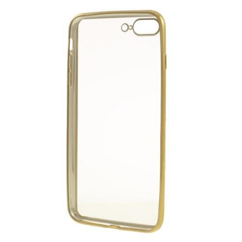 Plate gelový obal s kontrastním rámováním na iPhone 7 Plus a 8 Plus - zlatý